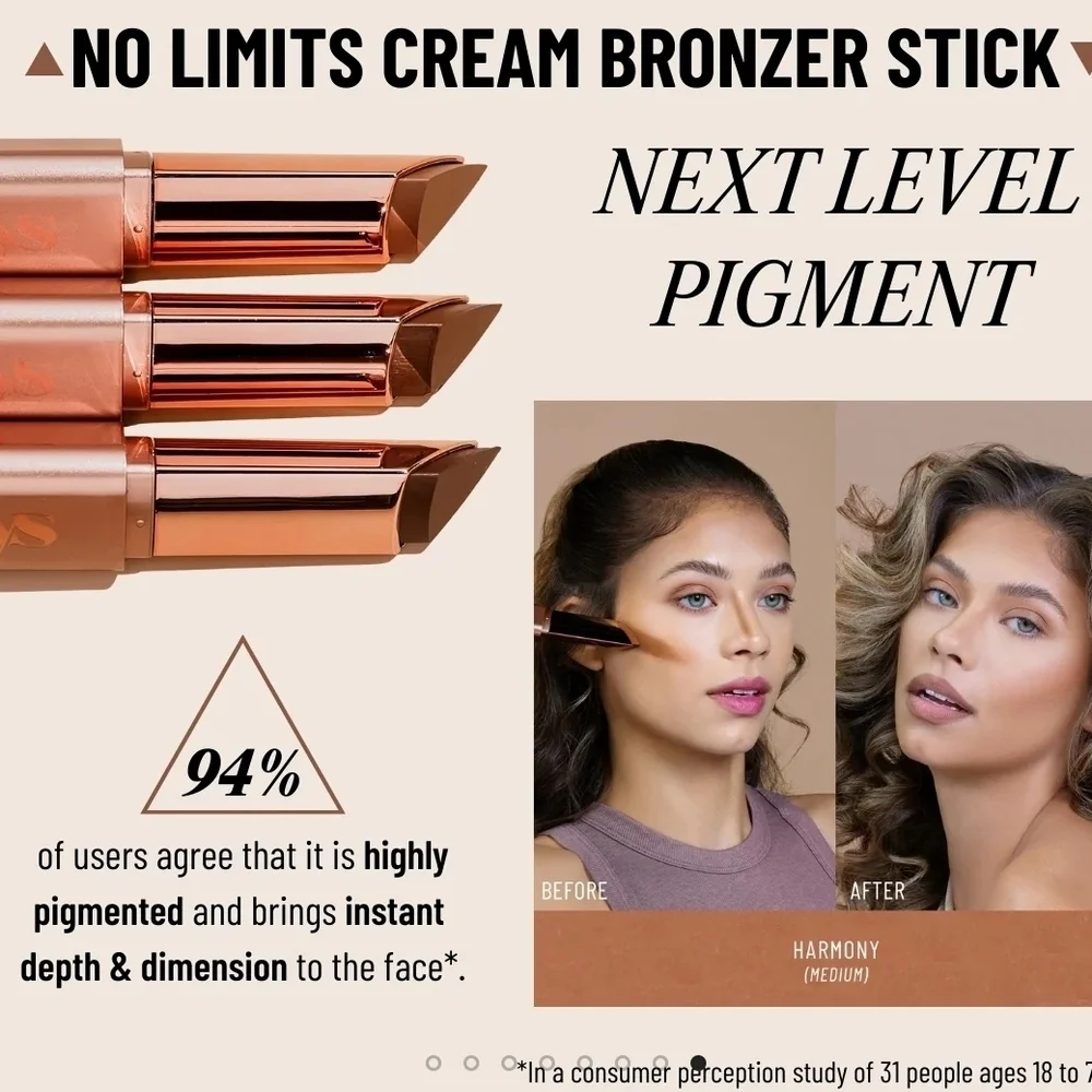 NIB LYS Beauty No Limits Cream Bronzer Stick In Courage